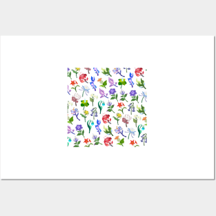 Genshin Impact Flowers Print (White) Posters and Art